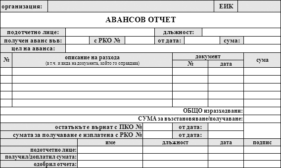 Авансов Отчет