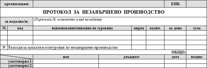 Протокол за незавършено производство